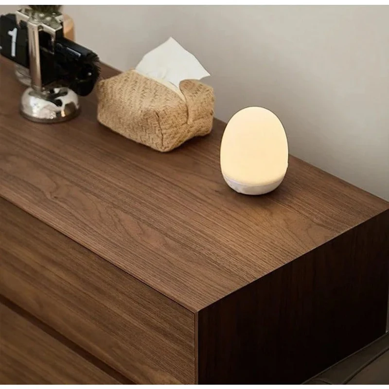 Minimalist Black Walnut Wood Bedside Table