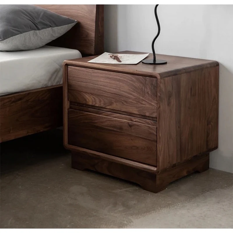 Timeless Black Walnut Wood Bedside Table