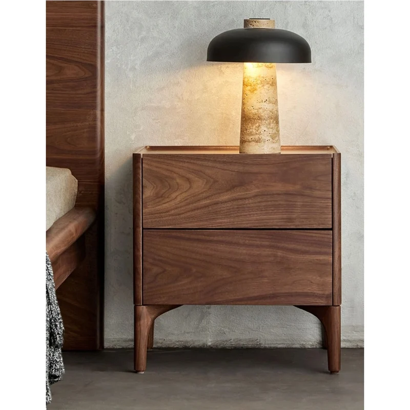 Sophisticated Black Walnut Wood Nightstand