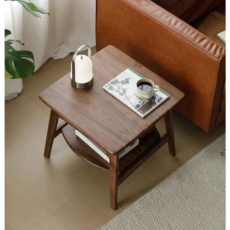Danish Vintage Dual Walnut Wood End Table