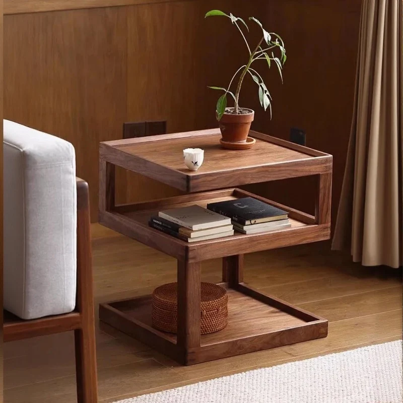 Creative Geometry Black Walnut Wood Side Table