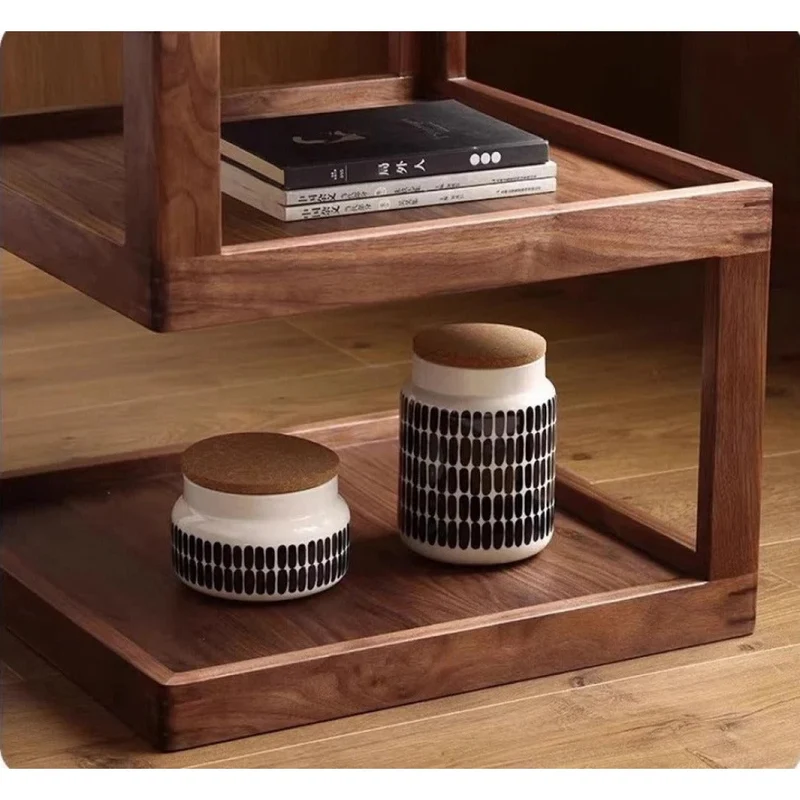 Creative Geometry Black Walnut Wood Side Table