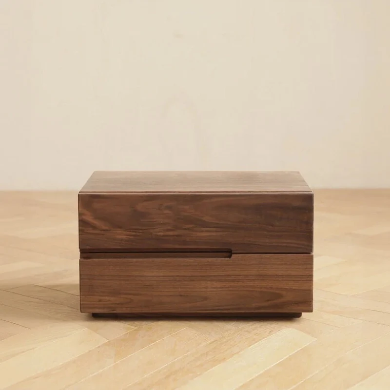 Minimalist Appeal Black Walnut Wood Nightstand