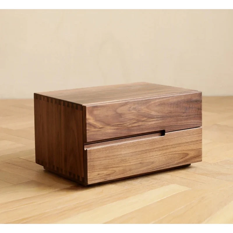 Minimalist Appeal Black Walnut Wood Nightstand