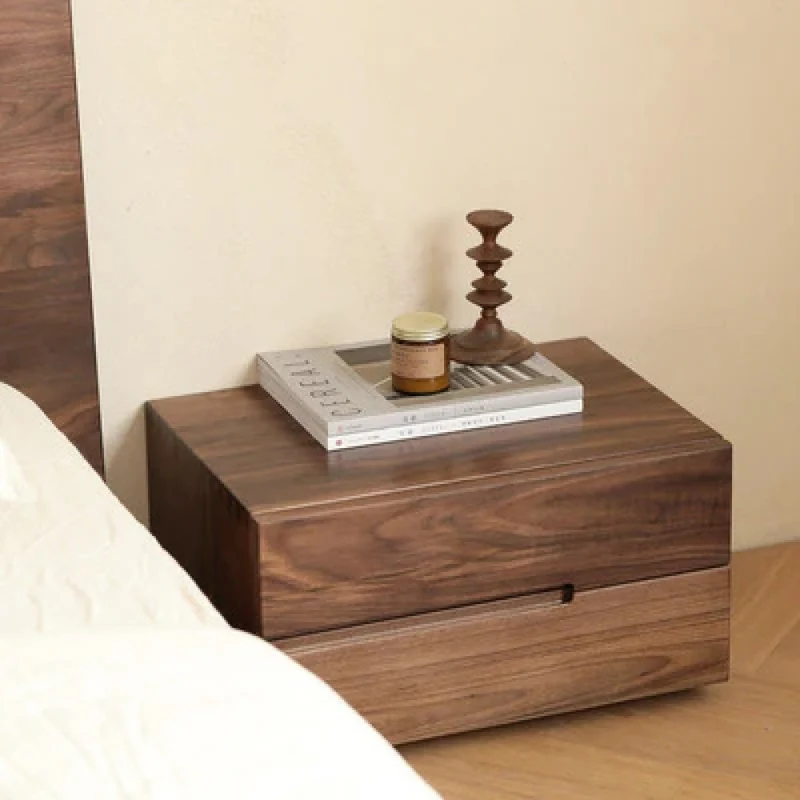 Minimalist Appeal Black Walnut Wood Nightstand