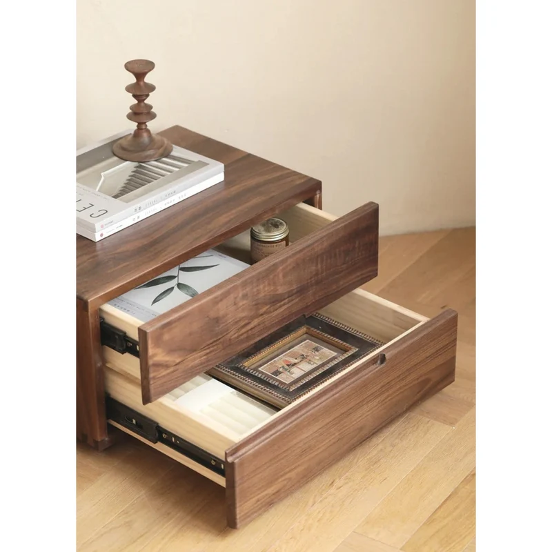 Minimalist Appeal Black Walnut Wood Nightstand