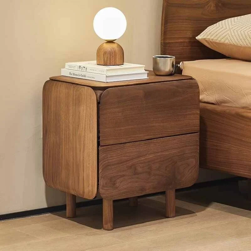 Sophisticated Black Walnut Wood Bedside Organizer