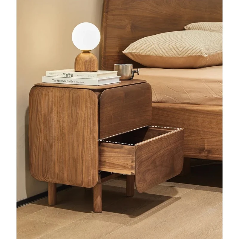 Sophisticated Black Walnut Wood Bedside Organizer