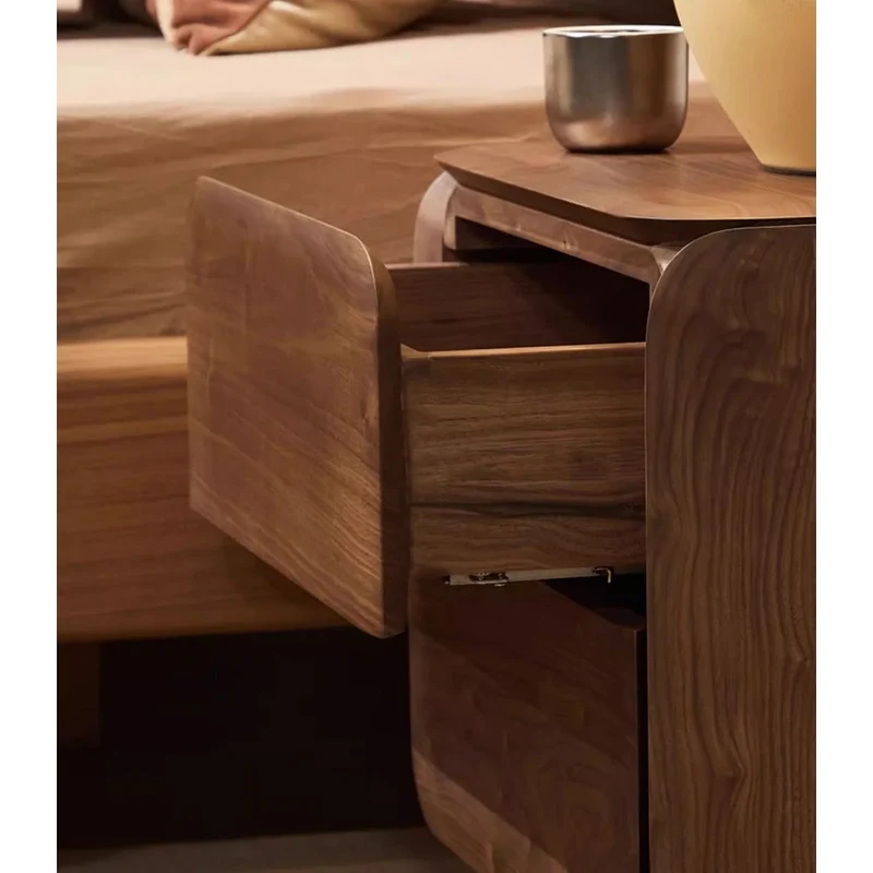 Sophisticated Black Walnut Wood Bedside Organizer