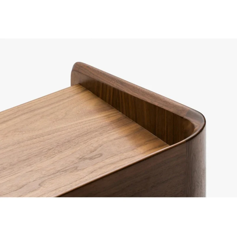 Elegant Walnut Wood Nightstand with Open Space