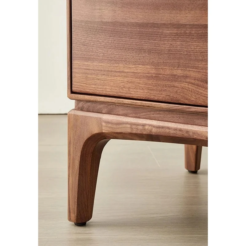 Charming Walnut Wood Nightstand with a Drawer