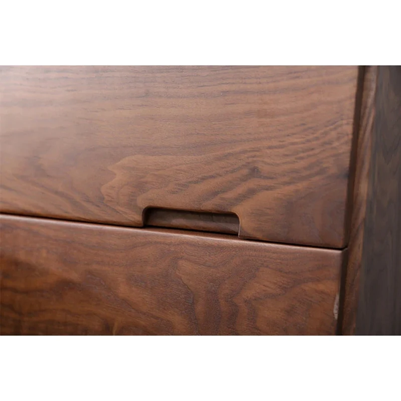 Sculpted Walnut Wood Nightstand with Personality
