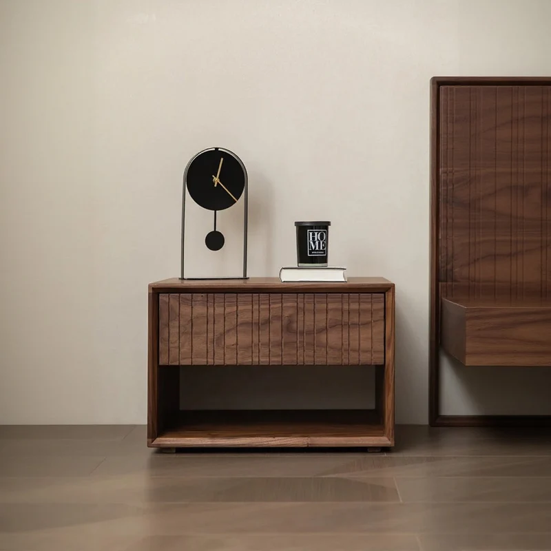 Whimsical Solid American Walnut Wood Nightstand