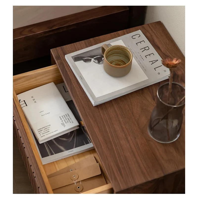 Whimsical Solid American Walnut Wood Nightstand