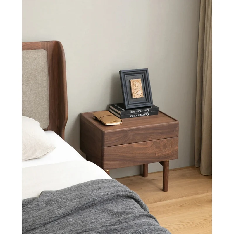 Art Deco Black Walnut Wood Night Table