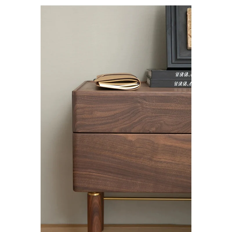 Art Deco Black Walnut Wood Night Table