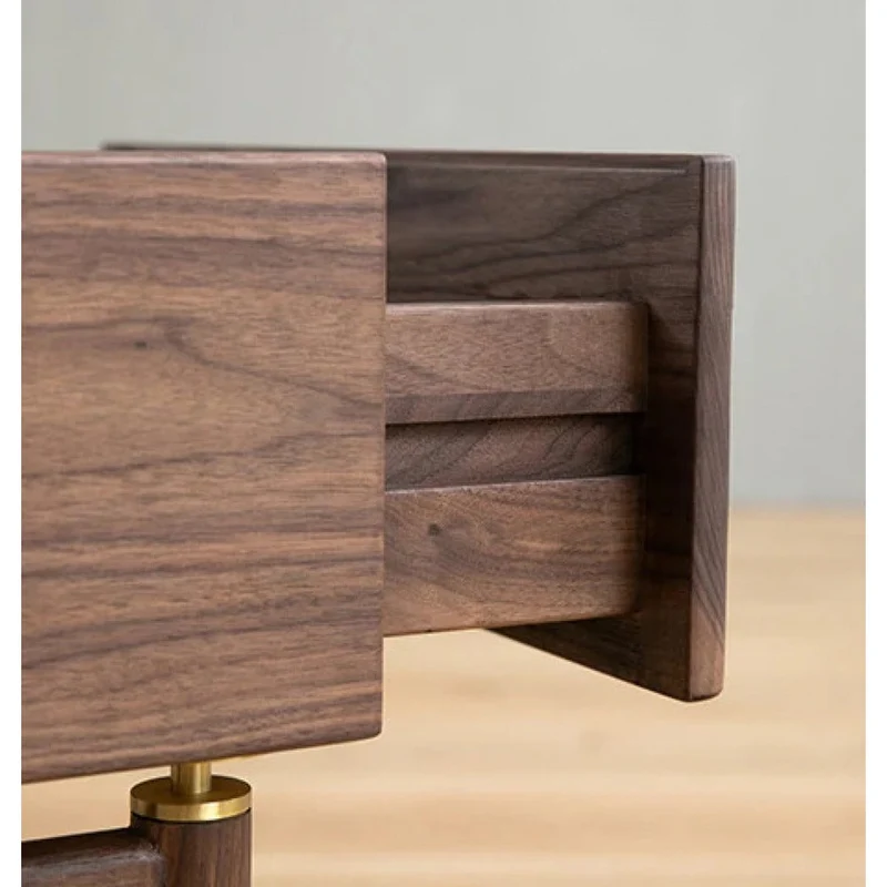 Art Deco Black Walnut Wood Night Table