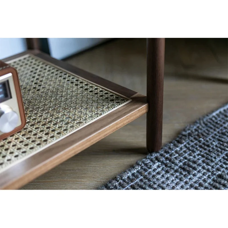 Seraph Dual Layer Black Walnut Wood Nightstand