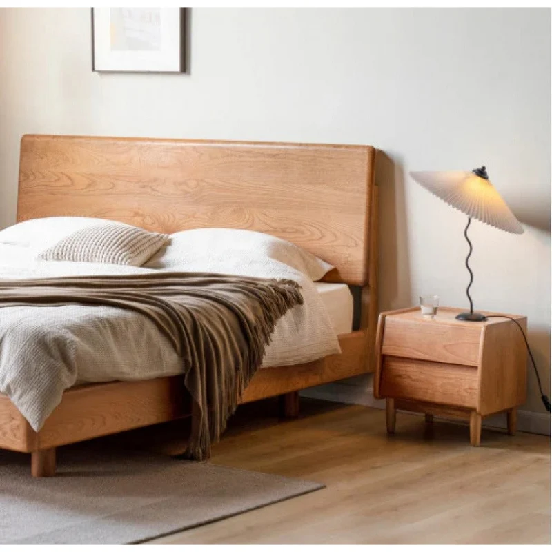 Soft Curves Cherry Wood Nightstand