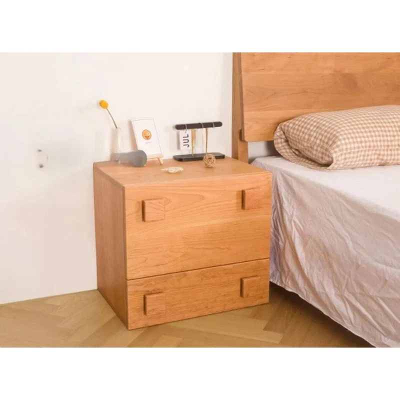 Minimalist Appeal Four Point Knob Cherry Wood Nightstand