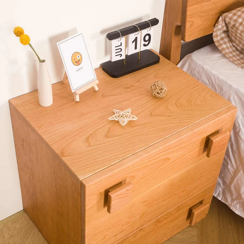 Minimalist Appeal Four Point Knob Cherry Wood Nightstand