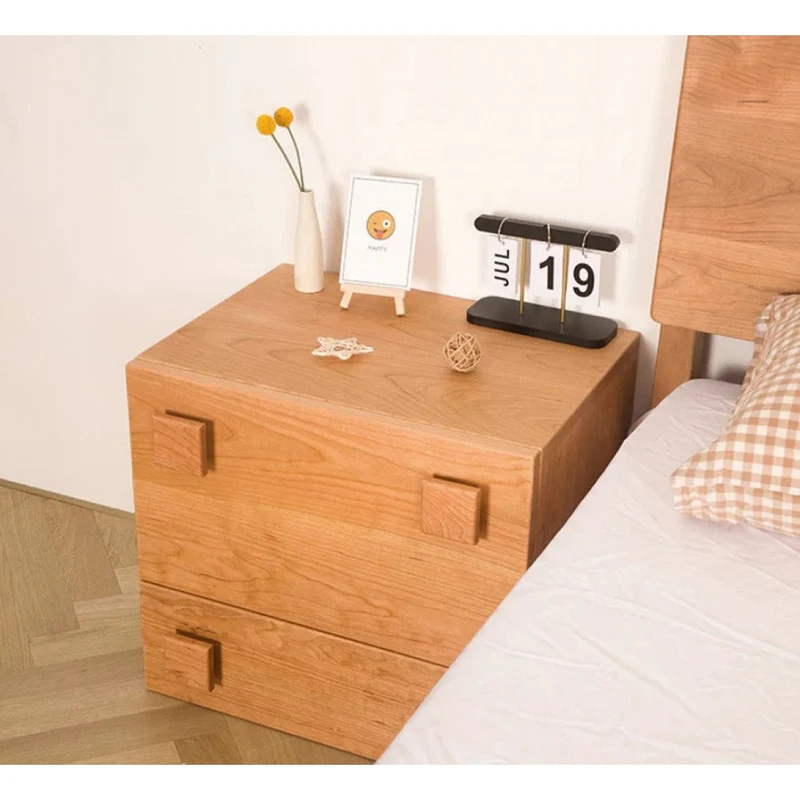 Minimalist Appeal Four Point Knob Cherry Wood Nightstand