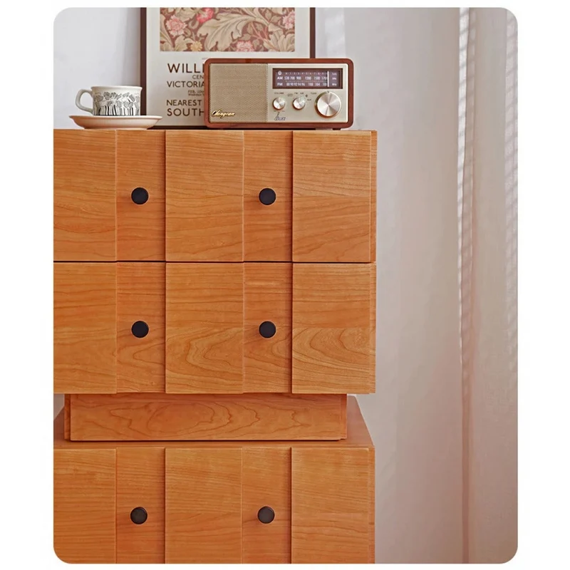 Italy Vintage Style Cherry Wood Nightstand