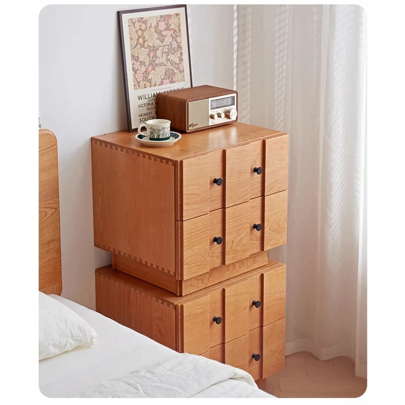 Italy Vintage Style Cherry Wood Nightstand