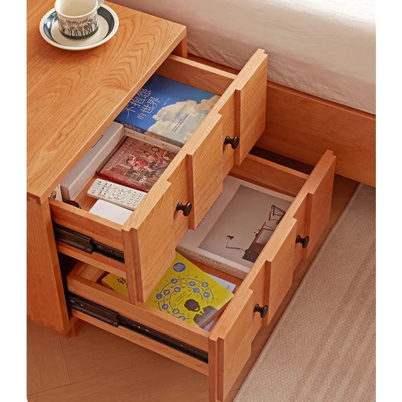 Italy Vintage Style Cherry Wood Nightstand