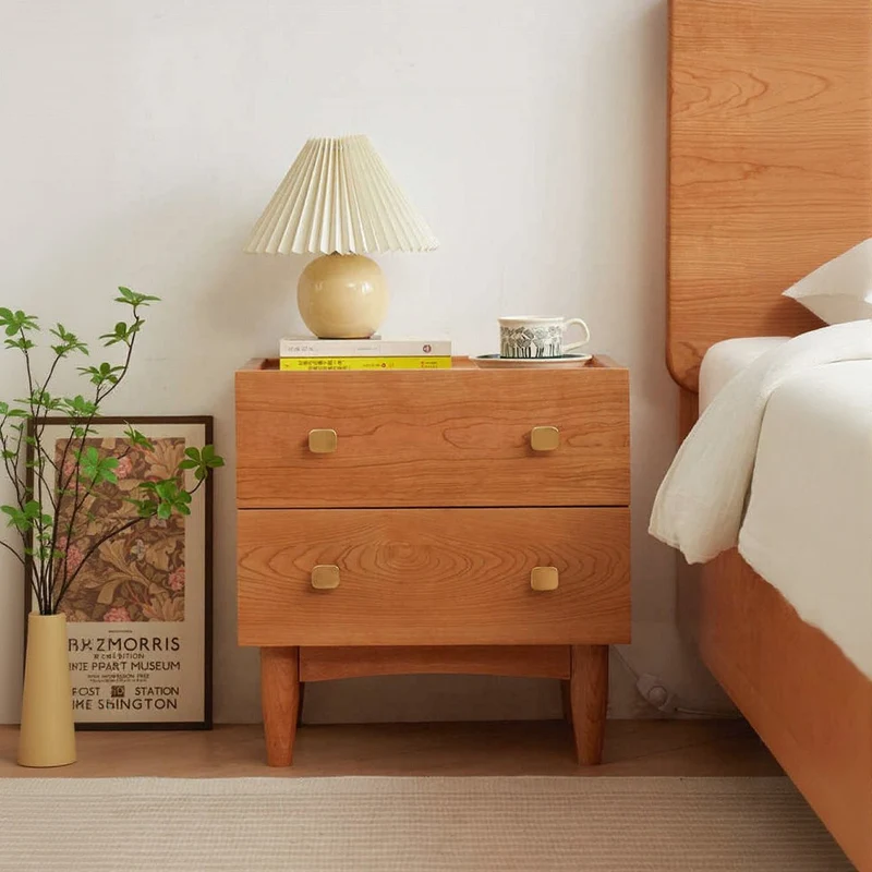 Charming Cottage Golden Knob Solid Wood Nightstand