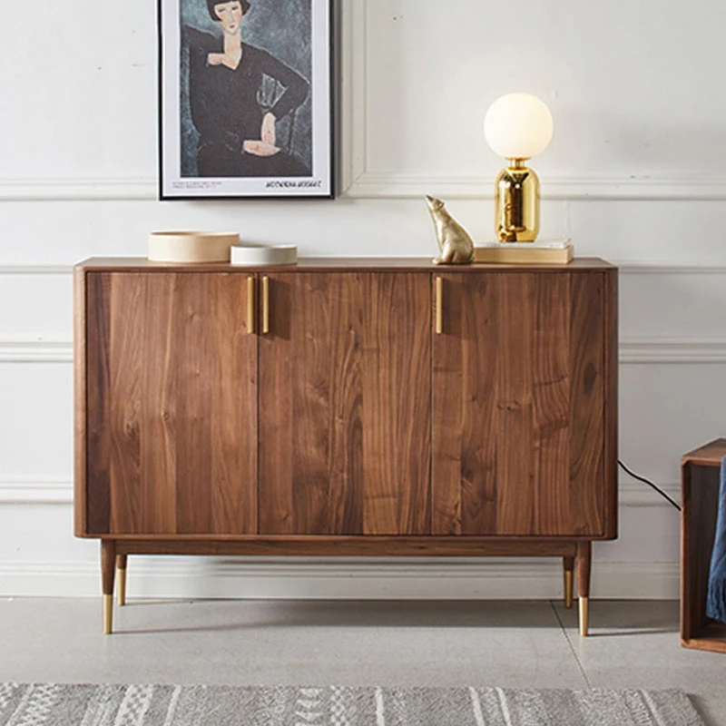 Hand-Crafted Black Walnut Wood Shoe Sideboard