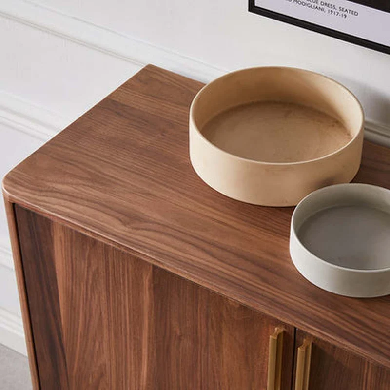 Hand-Crafted Black Walnut Wood Shoe Sideboard
