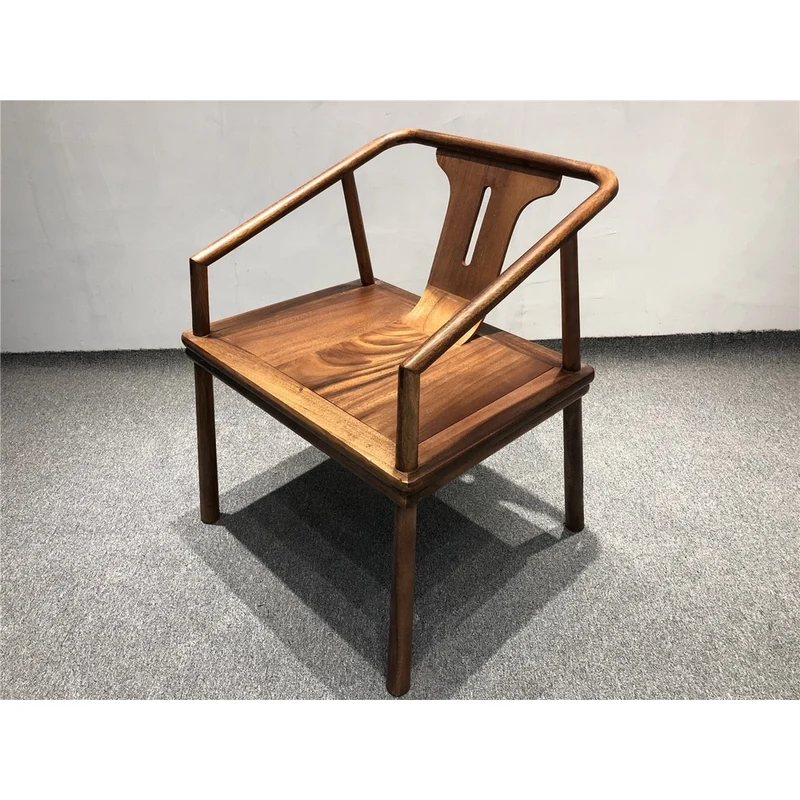Handmade Unique Low Back Solid Wood Arm Chair