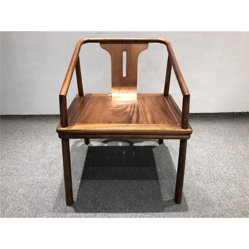 Handmade Unique Low Back Solid Wood Arm Chair