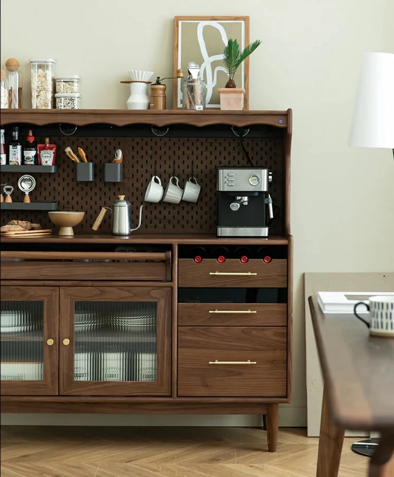 Solid Walnut Wood Pantry Kitchen Cupboard