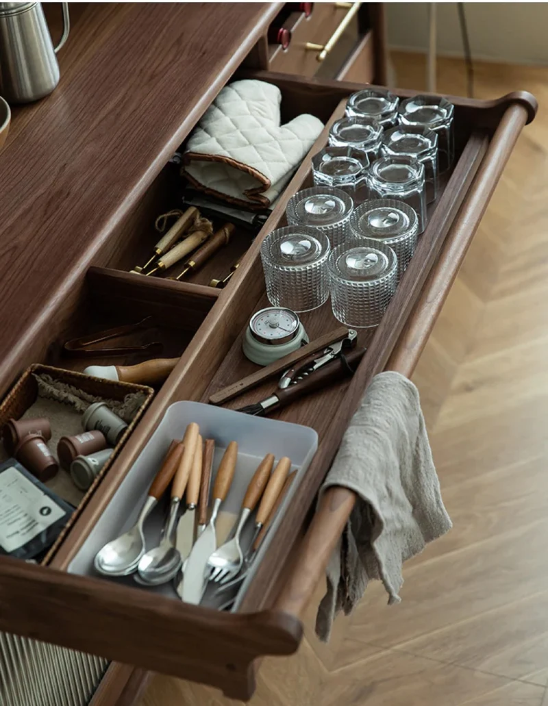 Solid Walnut Wood Pantry Kitchen Cupboard