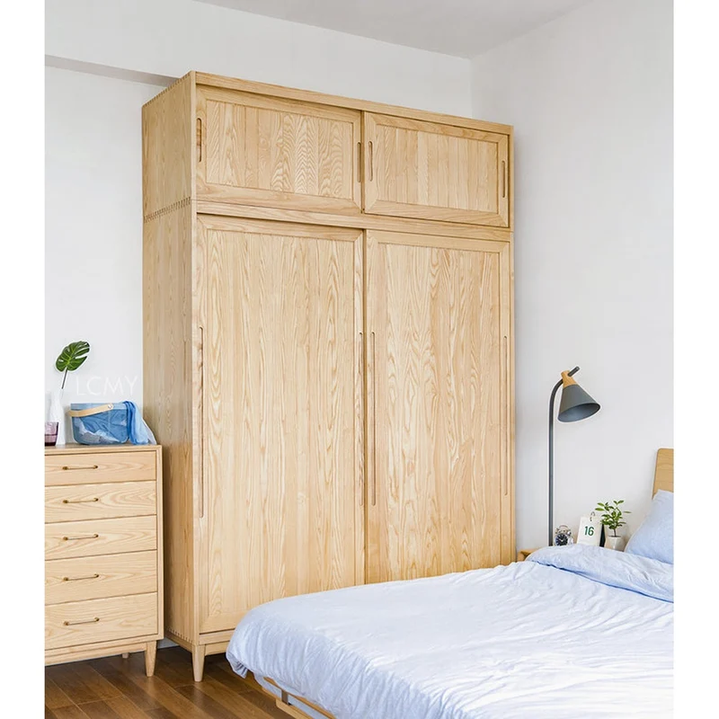 Sage Dual Storage Space Ash Wood Wardrobe