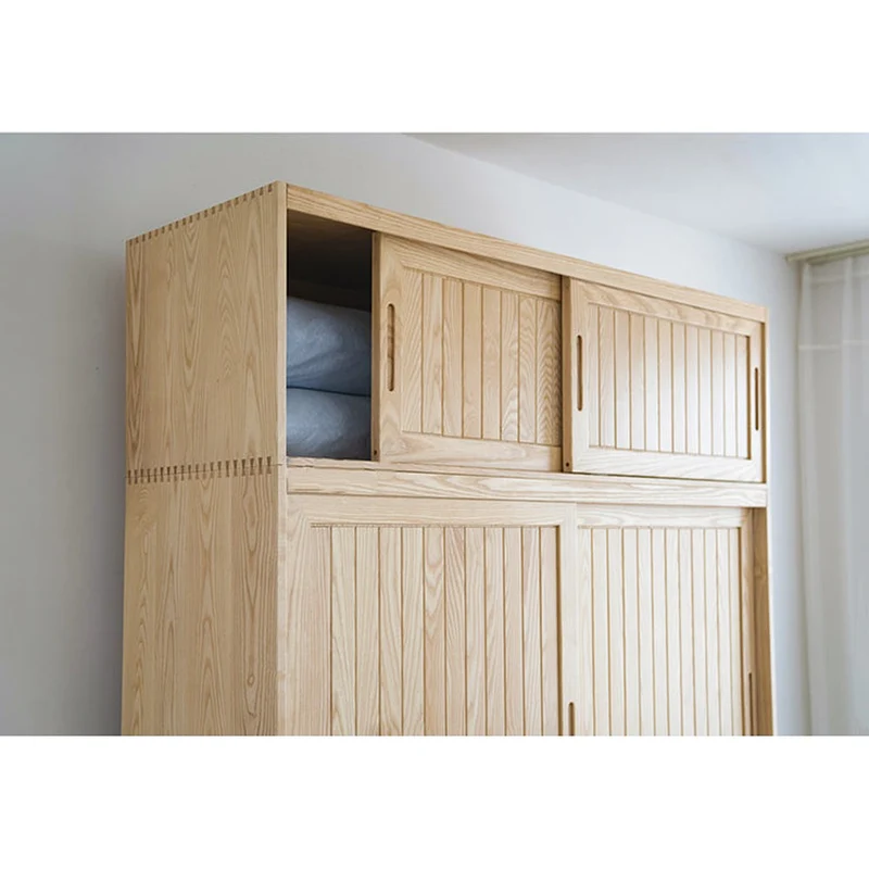 Sage Dual Storage Space Ash Wood Wardrobe