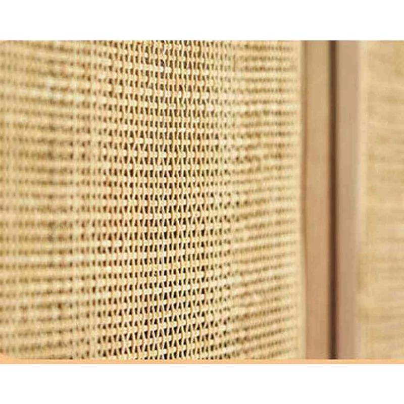Versatile Solid Cherry Wood Rattan Wardrobe