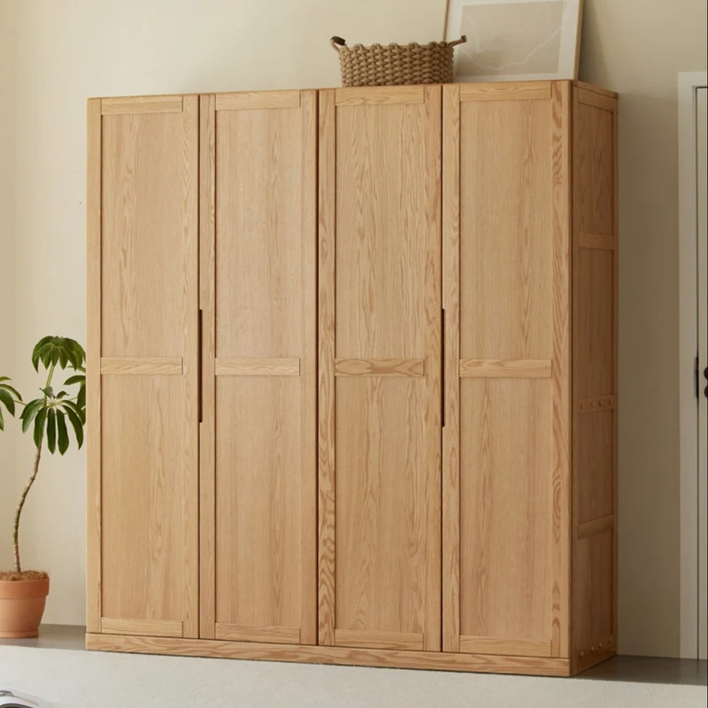 Unity Simple Hidden Door Solid Oak Wood Wardrobe