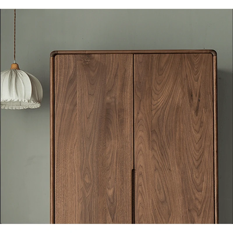 Minimalist Style Black Walnut Wood Wardrobe