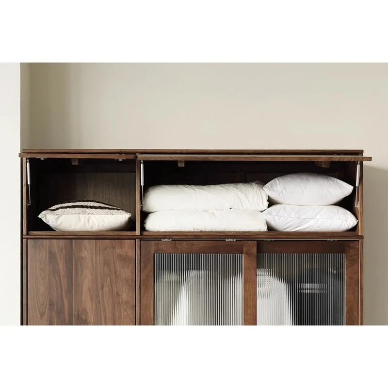 Fable High Glass Black Walnut Wood Closet
