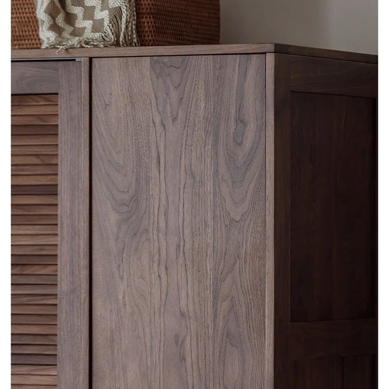 Charming Blinds Retro Black Walnut Wood Wardrobe