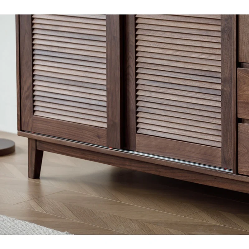 Charming Blinds Retro Black Walnut Wood Wardrobe