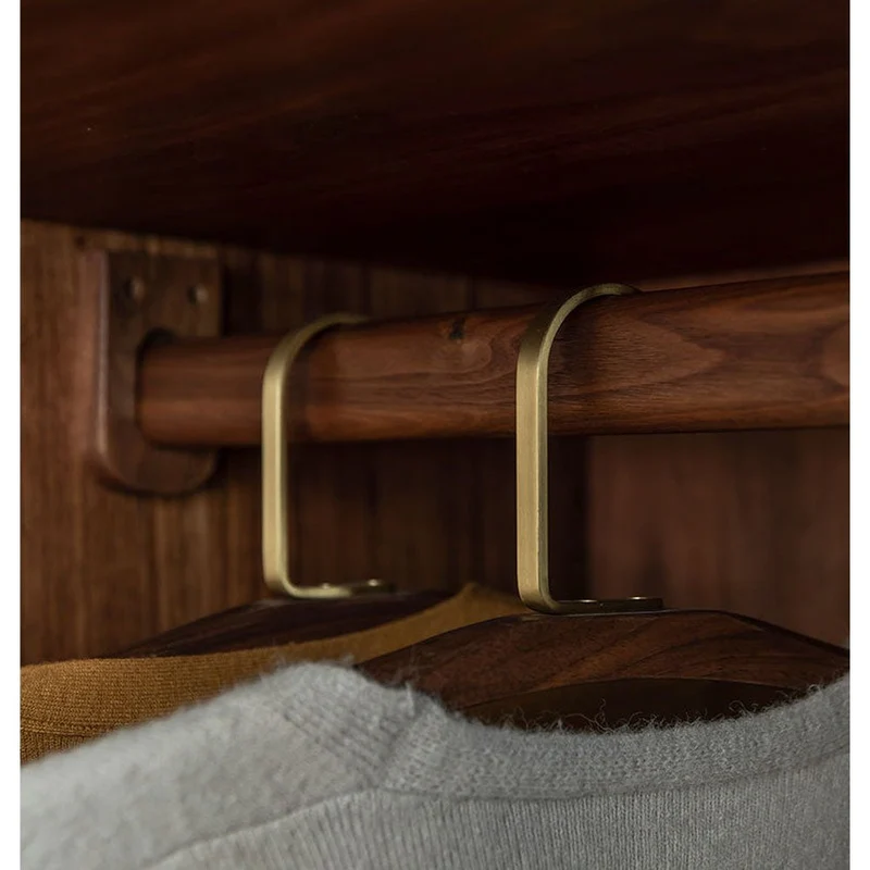 Sleek Modern Black Walnut Wood Armoire