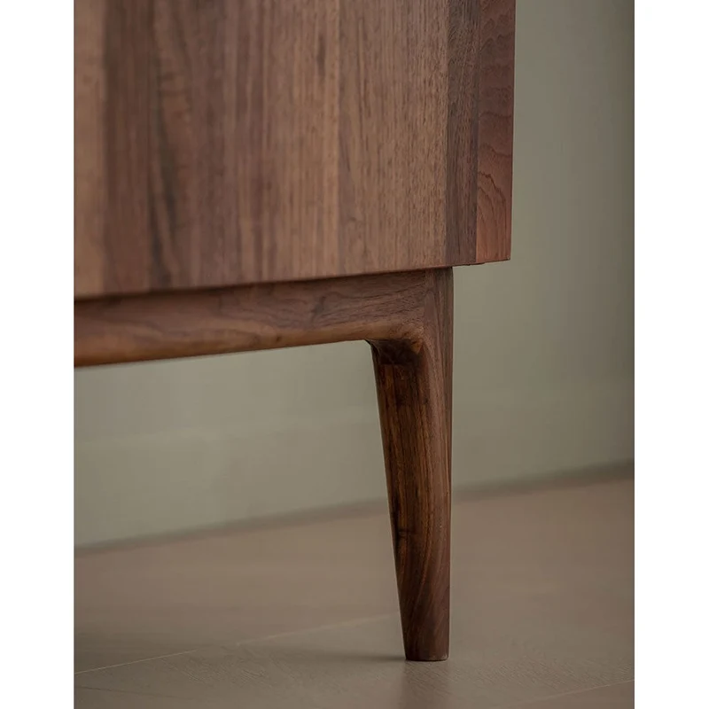 Sleek Modern Black Walnut Wood Armoire