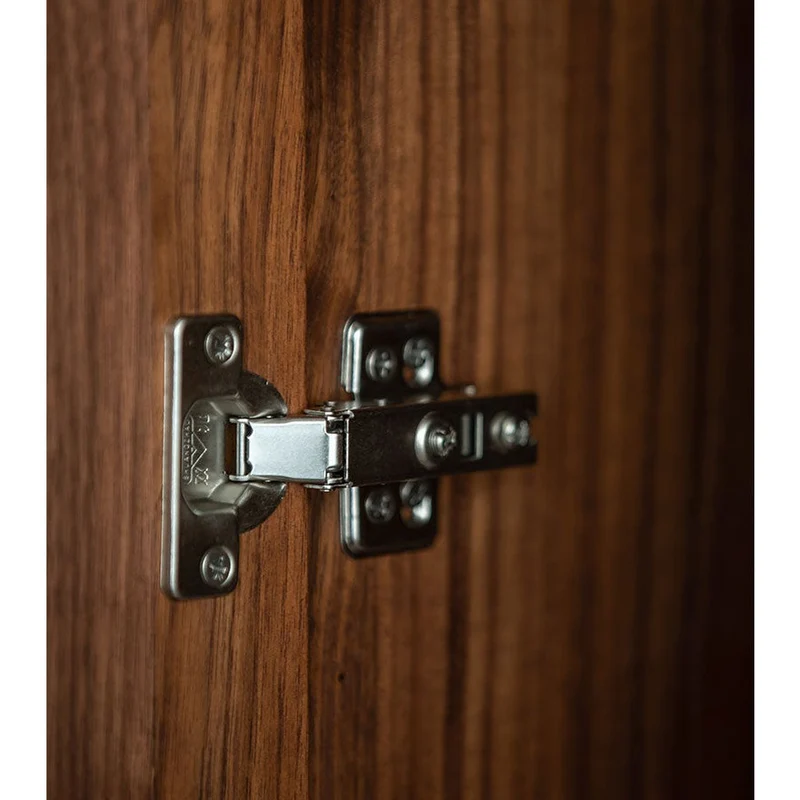 Sleek Modern Black Walnut Wood Armoire