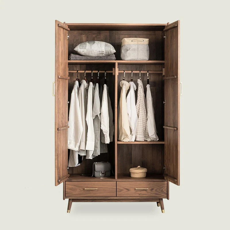 Arcane Modern Walnut Wood Wardrobe
