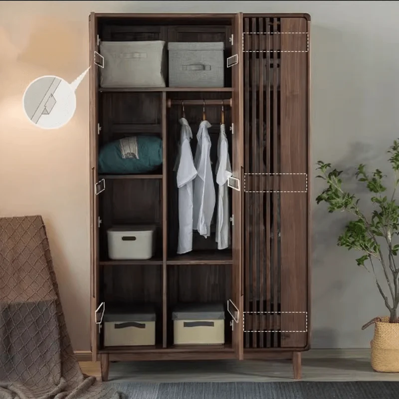 Fathom Black Walnut Wood Wardrobe