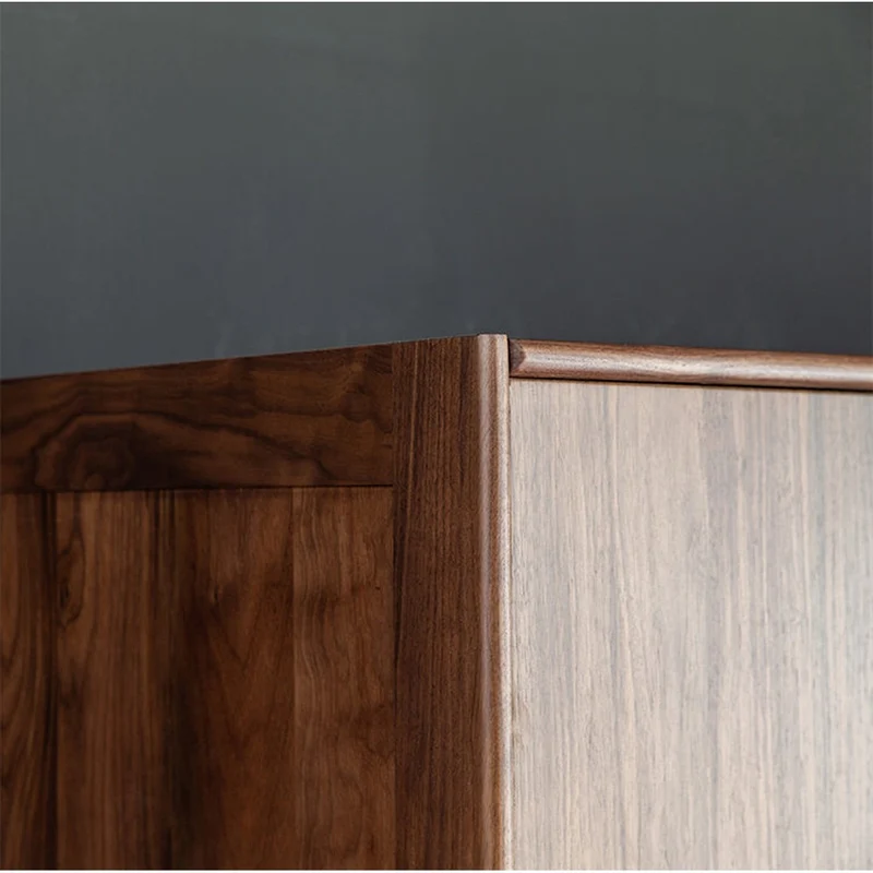 Sable 4-Door Black Walnut Wood Wardrobe